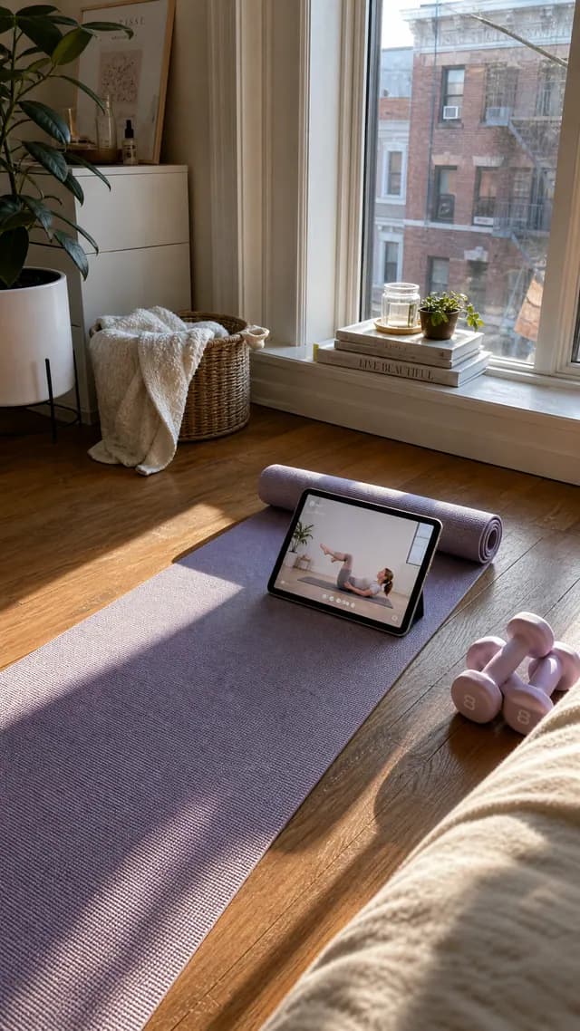 BlueKiwi generated eCommerce creative: Pilates lifestyle slideshow creative